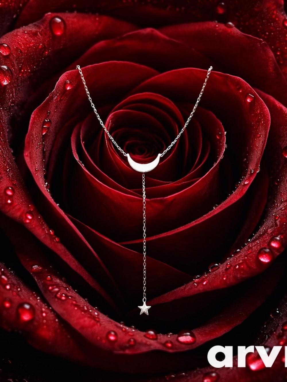 Delicate Silver Crescent Lariat Necklace with Star Drop